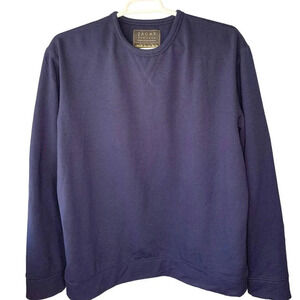 Jachs New York Fleece Crew Neck Pullover Knit Sweatshirt Men Size XL Navy Blue